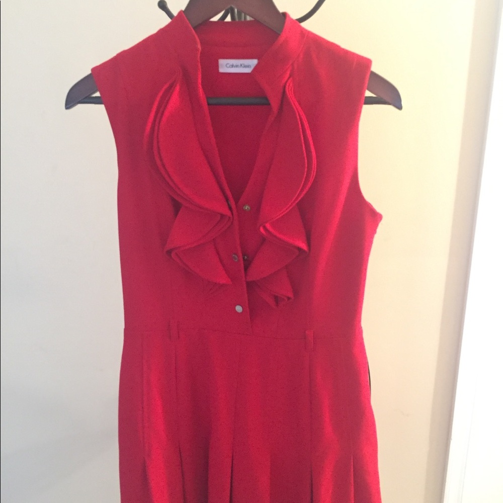 Red Calvin Klein dress